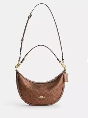 COACH Aria shoulder bag in gold/brown/copper